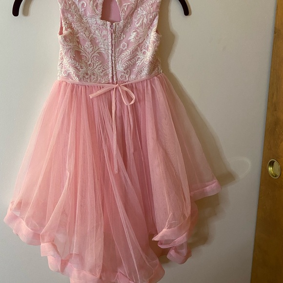 Speechless Kids Girls beautiful sparkling lace pink floral Hi-Low Dress size 5 - Picture 6 of 13